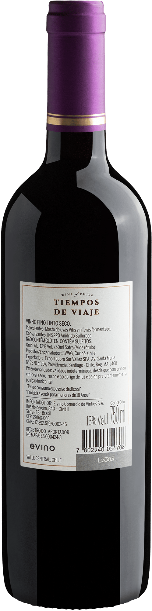 Tiempos de Viaje Carménère Valle Central D.O. 2