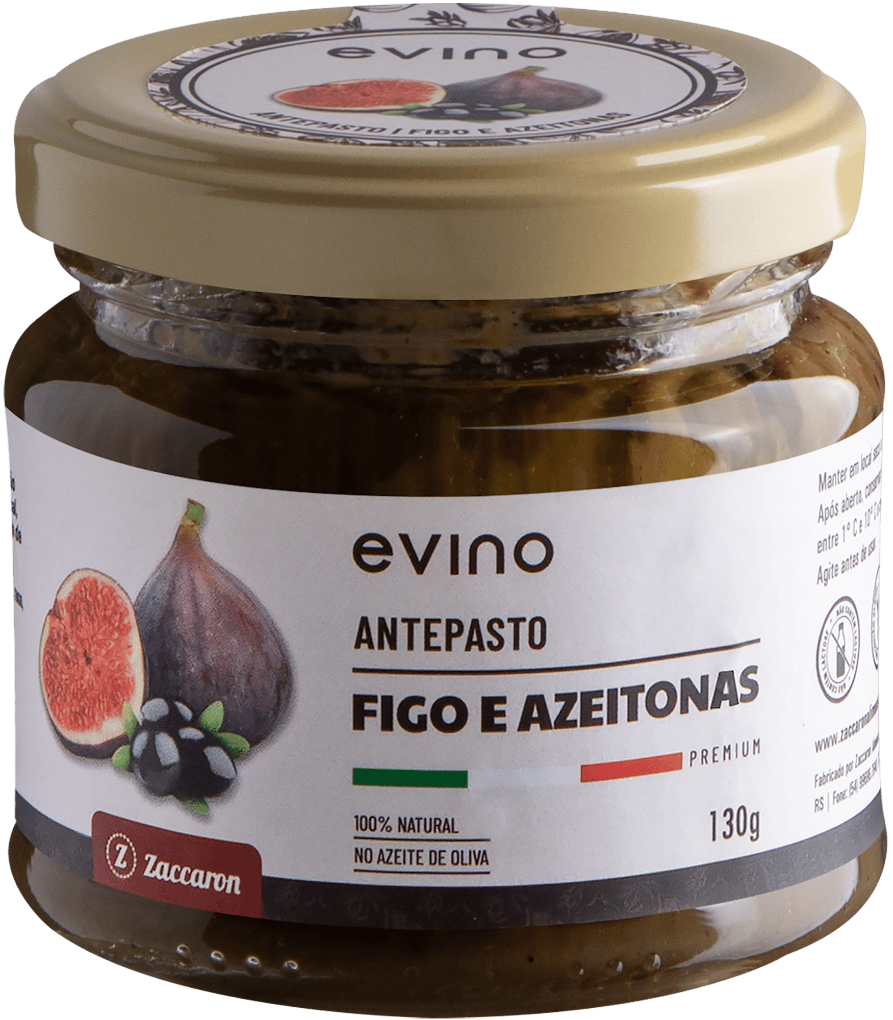 Antepasto de Figo e Azeitonas Zaccaron - 130g 
