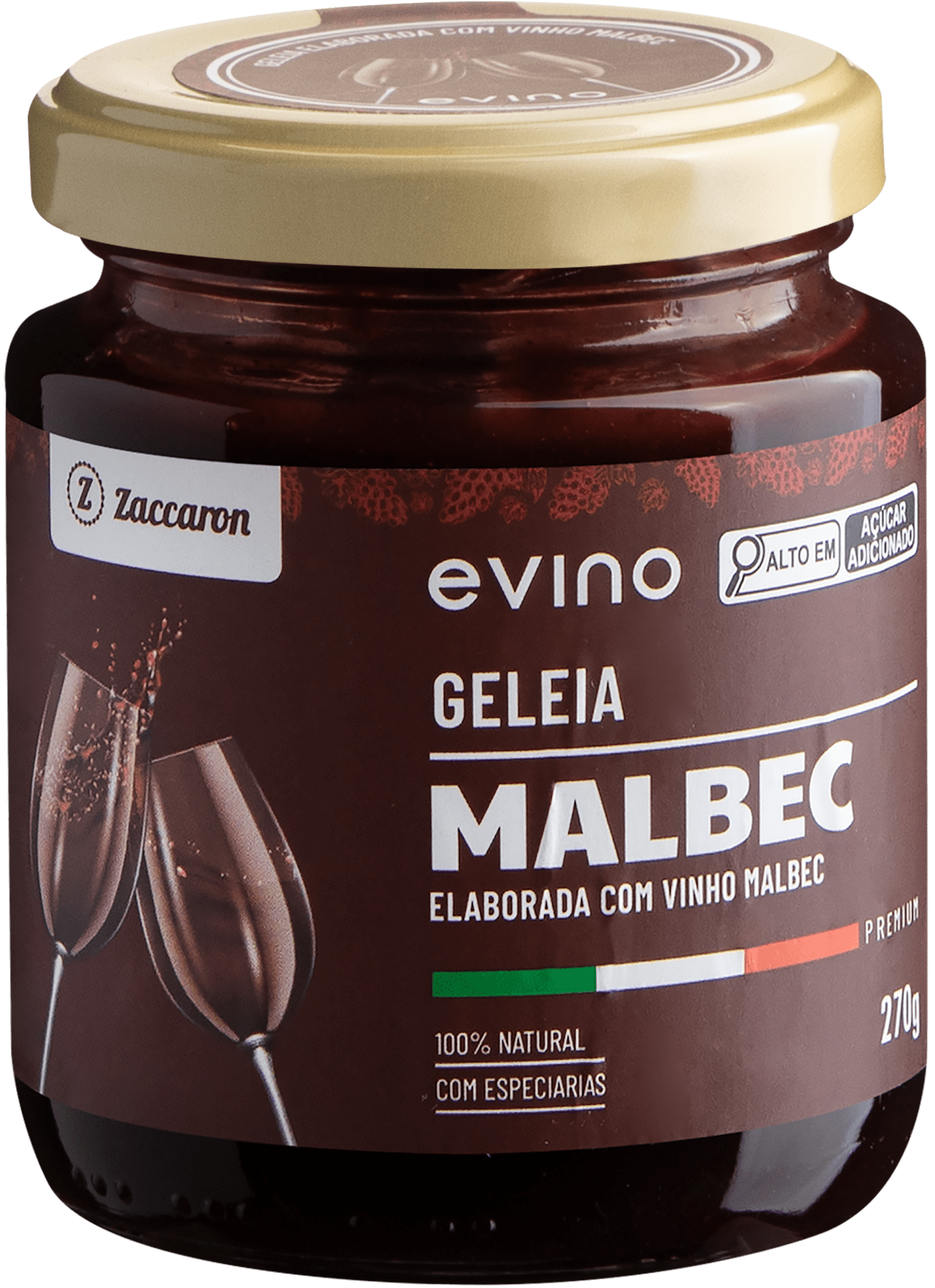 Geleia Uva Malbec Premium Exclusivo Evino - 270g
