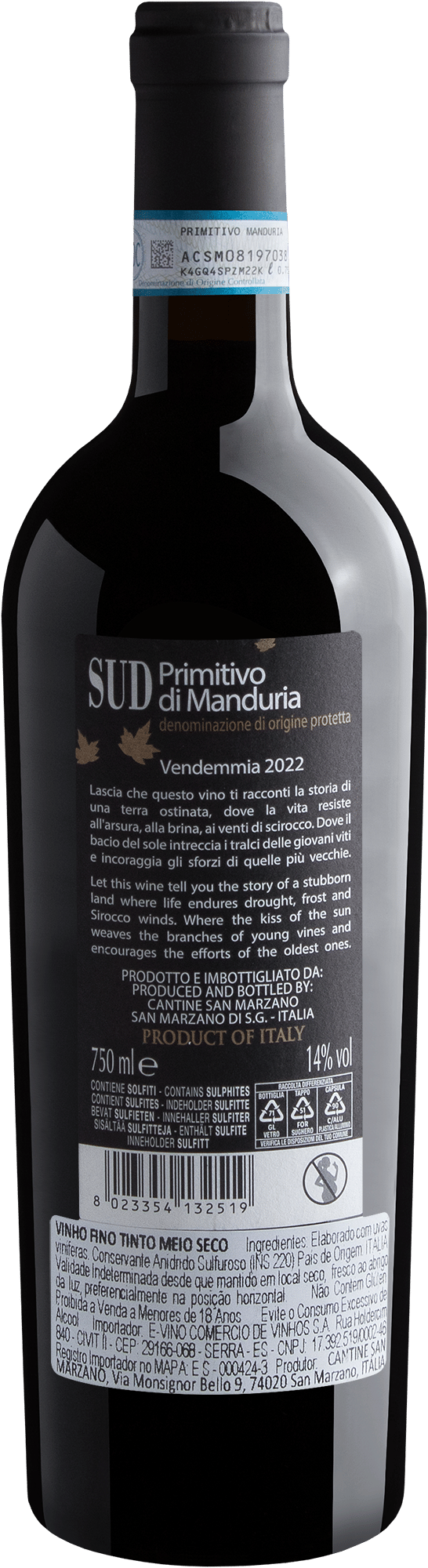 San Marzano Sud Primitivo di Manduria DOP 2022 2