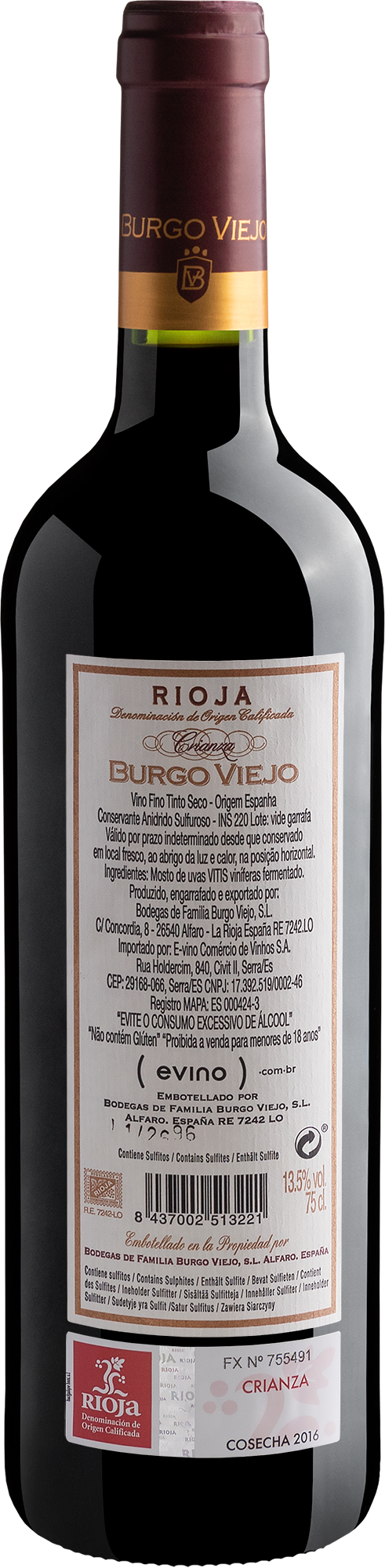 Burgo Viejo Crianza Rioja DOCa 2016 2