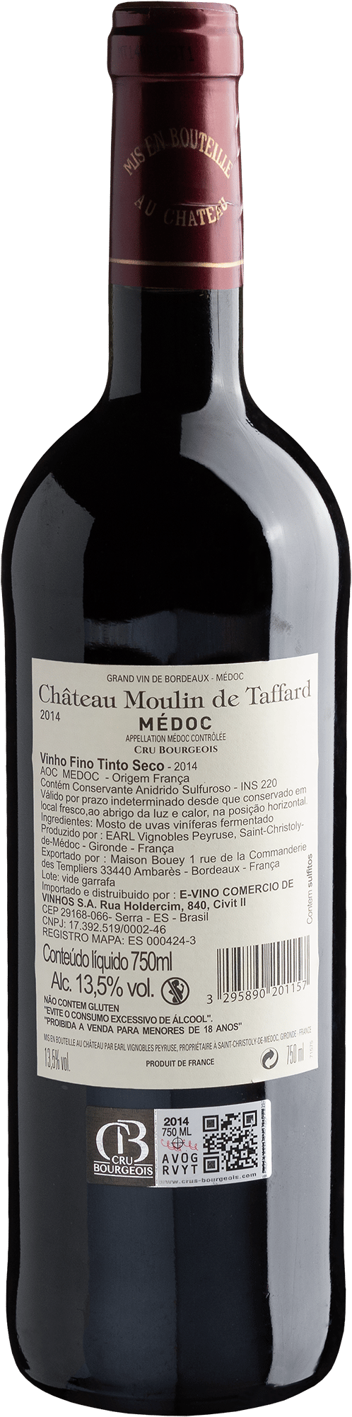 Château Moulin de Taffard Médoc Cru Bourgeois AOC 2014 2